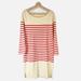 J. Crew Dresses | J Crew Striped Shirt Sheath Dress 100% Cotton Stretch Knit Cream And Pink Size M | Color: Cream/Pink | Size: M