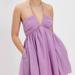 American Eagle Outfitters Dresses | Ae Ruched Halter Mini Dress | Color: Purple | Size: Xs