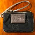 Coach Bags | Coach Double Corner Zip Wristlet. Black With Silver Details. | Color: Black/Silver | Size: Os