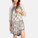 Free People Dresses | Free People Elsie Chiffon Floral Mini Dress | Color: Gray/Silver | Size: M