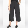 Athleta Pants & Jumpsuits | Athleta Tribeca Crop Pants Snap Wide Leg Black Stretch Travel 281969 Size 2 | Color: Black | Size: 2