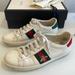 Gucci Shoes | Gucci Ace Women’s Bee Sneaker Size 39 | Color: White | Size: 9