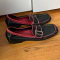 Coach Shoes | Coach Black & Red Piped Leather Buckle Loafers | Color: Black/Red | Size: 8