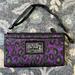 Coach Bags | Coach Poppy Ocelot Purple Black Leopard Print Wristlet Wallet | Color: Black/Purple | Size: Os