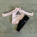 Adidas Matching Sets | Adidas Baby Girl Soft Pink Peplum Track Suit Set Sz 9mos | Color: Black/Pink | Size: 9-12mb