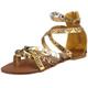 Buffalo 218409 metallic snake, Damen Sandalen/Fashion-Sandalen, gold, (gold 01), EU 37