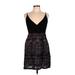 Roxy Casual Dress - Mini V-Neck Sleeveless: Black Dresses - Women's Size Large