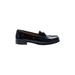 Bally Flats: Loafers Chunky Heel Work Black Solid Shoes - Women's Size 7 1/2 - Almond Toe