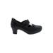 Josef Seibel Heels: Slip-on Chunky Heel Classic Black Solid Shoes - Women's Size 39 - Round Toe