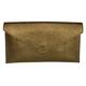 Girly Handbags Womens Italian Suede Leather Envelope Clutch Bag Metallic Copper