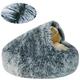 CBLdF dog bed Dog House Cat Bed Winter Dog Sleep Basket Warm -Navy Blue-80Cm