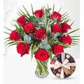 12 Red Roses & Belgian Chocolates - Flowers - Birthday Flowers - Flowers Next Day - Thank You Flowers - Anniversary Flowers - Occasion Flowers - Get Well Flowers - Luxury Flowers - Fresh Cut Flowers