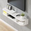 Floating TV Cabinet Floating TV Stand Wall Mounted TV Shelf Entertainment Center Cabinet Component For Storage Unit Audio/Video Console Cable Box Router (Color : White, Size : 120x24x20cm)