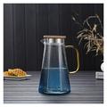 Water Pitcher Blue Glass Pitcher with Lid and Handle Easy Clean Heat Borosilicate Glass Teapot for Juice, Milk, Cold or Hot Beverages Water Carafe (Size : 1.65L)