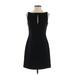 BCBGMAXAZRIA Casual Dress - A-Line Keyhole Sleeveless: Black Print Dresses - Women's Size 4
