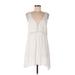 O'Neill Casual Dress - Mini V-Neck Sleeveless: Ivory Print Dresses - Women's Size Large