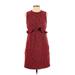 Hi There from Karen Walker Casual Dress Crew Neck Sleeveless: Red Dresses - Women's Size 2 Petite
