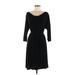AB Studio Casual Dress - Popover: Black Solid Dresses - Women's Size Medium