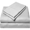 400 Thread Count Cotton Bed Sheets Set 4 PCs, 100% Egyptian Cotton, Soft Sateen Bed Sheets Set, 35 CM Deep Pocket of Fitted Sheet, Light Grey Solid, Single