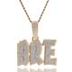 ZqlDDayUP Custom Name Necklace Iced Out Chain Personalized Initial Letter Pendant Necklace A-Z Nameplate Letter Pendant Charms Hip Hop Jewelry with Rope Chain/Tennis Chain for Men Women