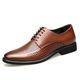 Ninepointninetynine Dress Oxford for Men Lace Up Breathable Apron Toe Derby Shoes Cowhide Resistant Non Slip Anti-Slip Business (Color : Brown, Size : 6 UK)