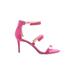 Jessica Simpson Heels: Pink Print Shoes - Women's Size 7 1/2 - Open Toe