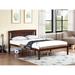 Full Size Wood Platform Bed Frame with Headboard, Slatted, Modern Style, Dark Walnut/Grey Finish