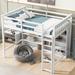 Twin Size Loft Bed With 8 Open Storage Shelves Snd Built-in Ladder,Sturdy Frame,Kids Bedroom Sets