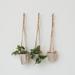 Jute and Cotton Hanging Planters, Set of 3 - 5.5"L x 5.5"W x 6.0"H