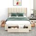 Full Size Upholstered Platform Bed With 2 Large Drawer