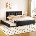 Queen Size Upholstered Platform Bed with Twin Size Trundle