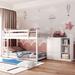 Twin over Twin Bunk Bed Bedroom Solid Wood Kids' Beds with 4 Drawers and 3 Shelves