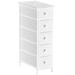 Winston Porter Dresser for Bathroom Narrow Dresser Fabric 5 Drawers Organizer Storage Cabinet Narrow Risten Metal in White | Wayfair