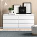 Latitude Run® 6 Drawer Double Dresser Wood in White | 30 H x 55 W x 17 D in | Wayfair DBF436E4E02A4FCD9C8922EF0E1BF956