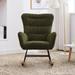 George Oliver Teddy Upholstered Nursery Rocking Chair: High Backrest, Comfy Glider Rocker in Green | Wayfair E8FF1834F6914D09A35A67A3653882B8