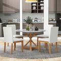 Red Barrel Studio® 5 Piece Dining Set Dining Table Set Dining Room Set Dining Set Kitchen Table & Chairs in Brown | Wayfair