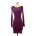 Armani Exchange Casual Dress - Bodycon: Burgundy Dresses - Women's Size Small