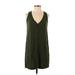 Madewell Casual Dress - Shift Plunge Sleeveless: Green Solid Dresses - Women's Size X-Small