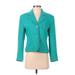 Chadwicks Blazer Jacket: Short Teal Solid Jackets & Outerwear - Women's Size 4 Petite