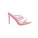 Cape Robbin Mule/Clog: Slip-on Stiletto Cocktail Pink Print Shoes - Women's Size 9 - Open Toe