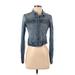 Jessica Simpson Denim Jacket: Short Blue Print Jackets & Outerwear - Women's Size Small