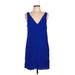 Lulus Casual Dress - Shift V-Neck Sleeveless: Blue Solid Dresses - Women's Size Large
