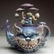 New Handmade Art Cat Teapot Devil Cat Creative Home Desktop Decorations Cat and Fish and Bird Resin Crafts Garden Decoration