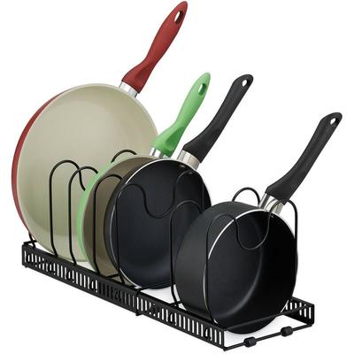 Relaxdays - Pfannenhalter ausziehbar, Pfannenorganizer, Topfdeckelhalter Schublade, HxBxT: Image