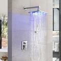 Robinet de douche Ensemble - Douchette inclue LED Fixation fixe contemporain Plaqué Montage Intérieur Soupape céramique Bath Shower Mixer Taps