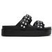 Black Geo Stud Platform Sandal