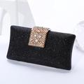 Women's Clutch Evening Bag Wristlet Clutch Bags Polyester Party Bridal Shower Holiday Rhinestone Crystals Sequin Large Capacity Lightweight Durable Color Block Silver Black Champagne