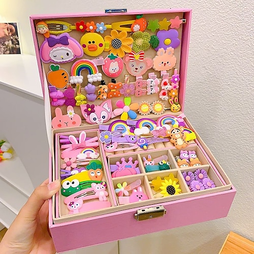 Koreanische Version des rosafarbenen Haarschmuck-Geschenkbox-Sets für Kinder, Mädchen-Prinzessin-Haarkarte, Mädchen-Kopfbedeckung, Babyschmuck, Geburtstag Image