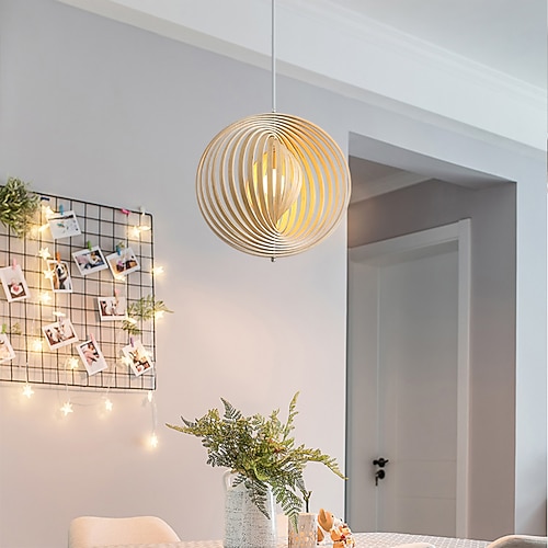 LED-Kronleuchterleuchte, Hängelaternen-Design, helles Holz, künstlerischer Stil, von der Natur inspiriert, geeignet für Küche, Bar, Cafeteria, Warmweiß Weiß Kaltweiß, 40/50/60 cm, 110–240 V Image