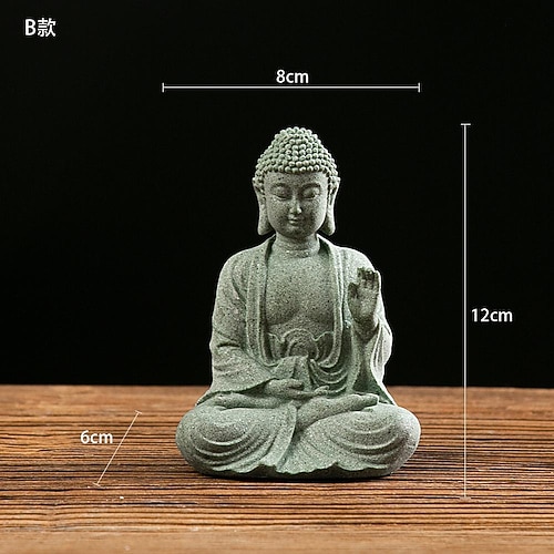Buddha-Statue – perfekt für Zen-Garten, Fischaquarium, Yoga, Bonsai und mehr – spirituelle Feng-Shui-Dekoration und glückliche Teemann-Ornamente Image